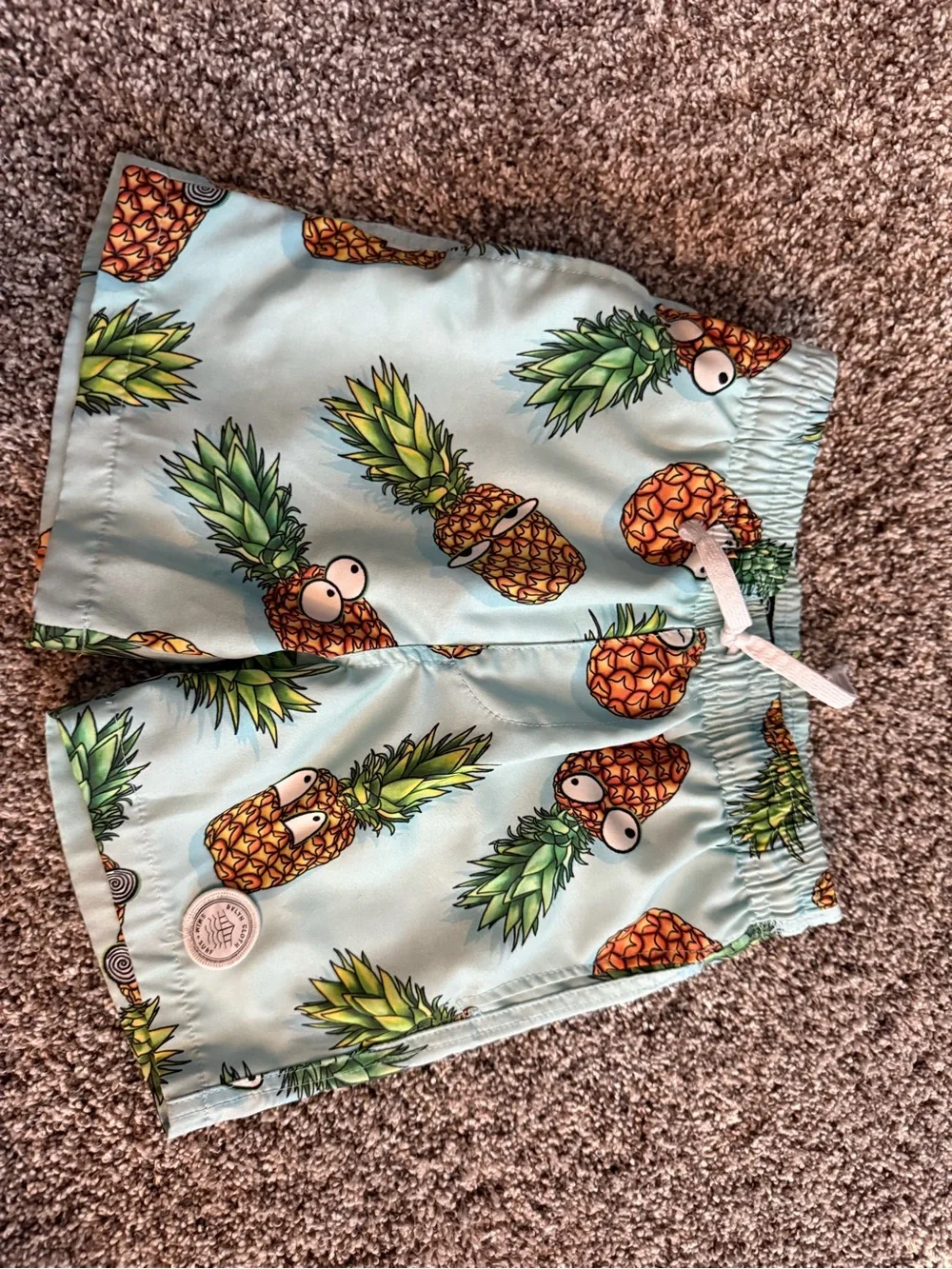 Brooklyn Cloth Pineapple Swim Trunks - Light Blue & Green